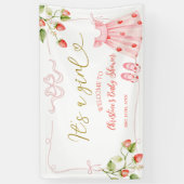 Pink Coquette Baby Clothes Berry Large Banner 横断幕 (縦)