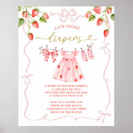 Pink Coquette Baby Clothes Late Diapers Poster ポスター