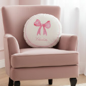 Pink Coquette Bow ラウンドクッション
