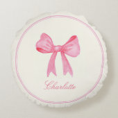 Pink Coquette Bow ラウンドクッション (裏面)