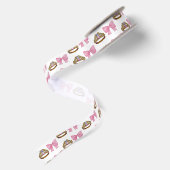 Pink Coquette Bow and Tiara Pattern Satin Ribbon サテンリボン (裏面)