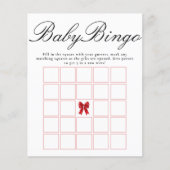 Pink Coquette Bow Baby Bingo Shower Game (正面)