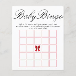 Pink Coquette Bow Baby Bingo Shower Game