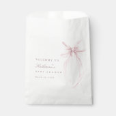 Pink Coquette Bow Baby Shower フェイバーバッグ (正面)