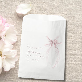 Pink Coquette Bow Baby Shower フェイバーバッグ