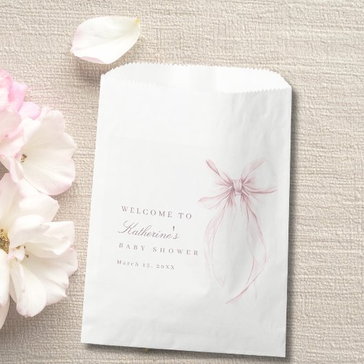 Pink Coquette Bow Baby Shower フェイバーバッグ