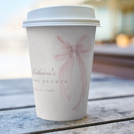 Pink Coquette Bow Baby Shower 紙コップ