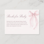 Pink Coquette Bow Baby Shower Baby Books Card エンクロージャーカード (正面)