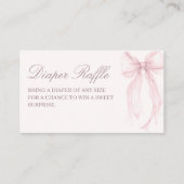 Pink Coquette Bow Baby Shower Diaper Raffle エンクロージャーカード (正面)