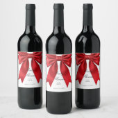 Pink Coquette Bow Baby Shower Food Beverage Label  ワインラベル (ボトル)