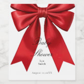Pink Coquette Bow Baby Shower Food Beverage Label  ワインラベル (シングルラベル)