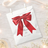 Pink Coquette Bow Baby Shower Girl Favor Bag フェイバーバッグ (クリップ留めされた状態)