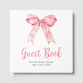 Pink Coquette Bow Baby Shower Guest Book ゲストブック