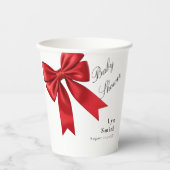 Pink Coquette Bow Baby Shower Paper Cup 紙コップ (正面)