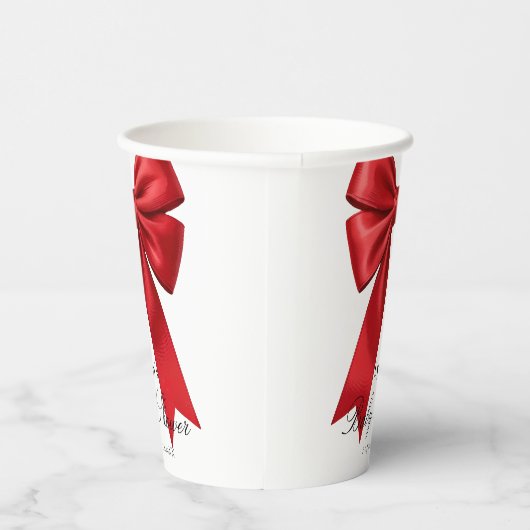 Pink Coquette Bow Baby Shower Paper Cup 紙コップ (右)