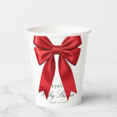 Pink Coquette Bow Baby Shower Paper Cup 紙コップ (正面)
