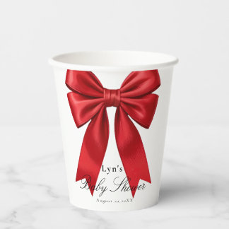 Pink Coquette Bow Baby Shower Paper Cup 紙コップ