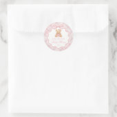 Pink Coquette Bow Bear Baby Shower Envelope Seal ラウンドシール (バッグ)