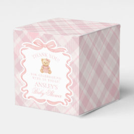 Pink Coquette Bow Bear Baby Shower Favor Box フェイバーボックス