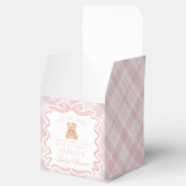 Pink Coquette Bow Bear Baby Shower Favor Box フェイバーボックス (オープン)