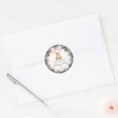 Pink Coquette Bow Bear Birthday Envelope Seal ラウンドシール (封筒)