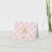 Pink Coquette Bow Bear Birthday Thank You Card  サンキューカード (裏面)