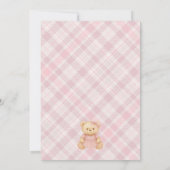 Pink Coquette Bow Bear Girl Advice for Baby Card 招待状 (裏面)