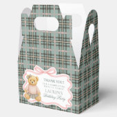 Pink Coquette Bow Bear Girl Birthday Favor Box フェイバーボックス (オープン)
