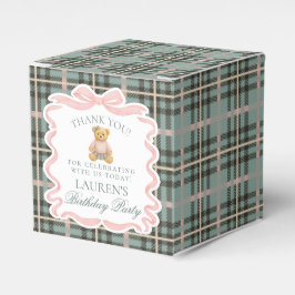 Pink Coquette Bow Bear Girl Birthday Favor Box フェイバーボックス