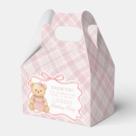 Pink Coquette Bow Bear Girl Birthday Favor Box フェイバーボックス