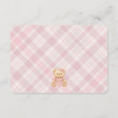 Pink Coquette Bow Bear Plaid Books for Baby Card エンクロージャーカード (裏面)