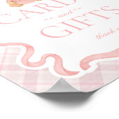 Pink Coquette Bow Bear Plaid Cards & Gifts ポスター (角)