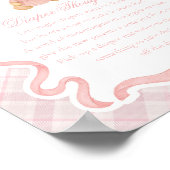 Pink Coquette Bow Bear Plaid Diaper Thoughts ポスター (角)