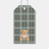 Pink Coquette Bow Bear Tartan Baby Shower Favors ギフトタグ (裏面)