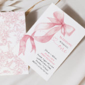 Pink Coquette Bow Birthday Party 招待状