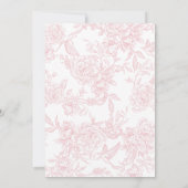 Pink Coquette Bow Birthday Party 招待状 (裏面)