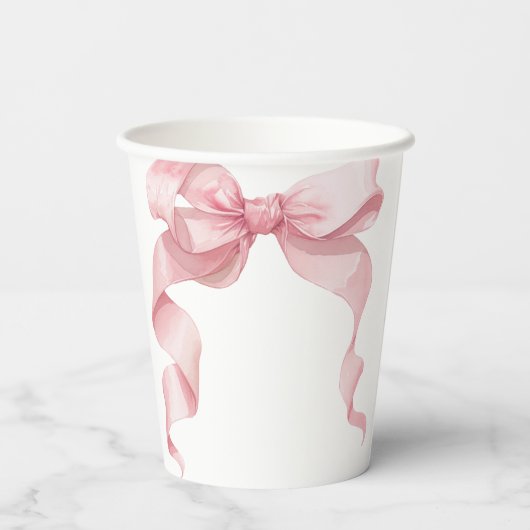 Pink Coquette Bow Birthday Party  紙コップ (裏面)