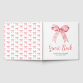 Pink Coquette Bow Birthday Party Guest Book ゲストブック (全面)