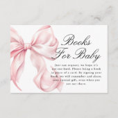 Pink Coquette Bow Books For Baby Card エンクロージャーカード (正面)