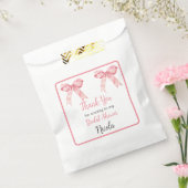 Pink Coquette Bow Bridal Shower フェイバーバッグ (封をした状態)