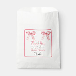Pink Coquette Bow Bridal Shower フェイバーバッグ