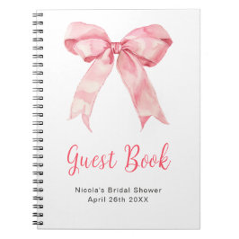 Pink Coquette Bow Bridal Shower Guest Book ノートブック