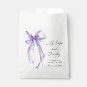 Pink Coquette Bow Bridal Shower Thank You フェイバーバッグ (正面)
