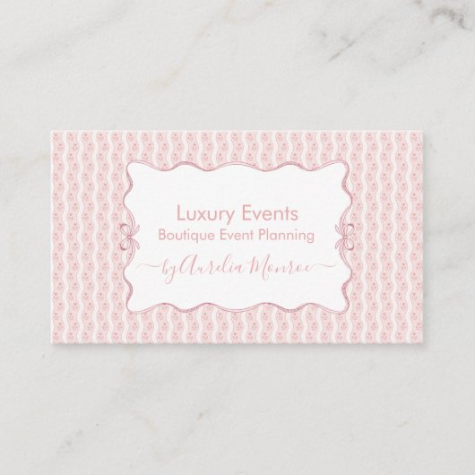 Pink Coquette Bow Business 名刺 (正面)