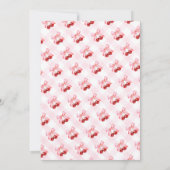 Pink Coquette Bow Cherry Baby Shower Menu サンキューカード (裏面)