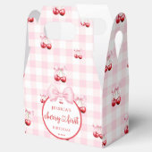 Pink Coquette Bow Cherry First Birthday Party フェイバーボックス (オープン)