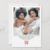 Pink Coquette Bow Christmas Winter 5 Photo シーズンカード (裏面)