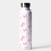 Pink Coquette Bow Custom Name  Water Bottle ウォーターボトル (左面)