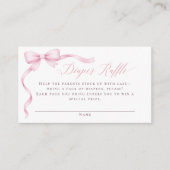 Pink Coquette Bow Diaper Raffle Baby Shower エンクロージャーカード (正面)
