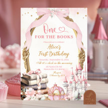 Pink Coquette Bow Fairytale Storybook 1st Birthday
